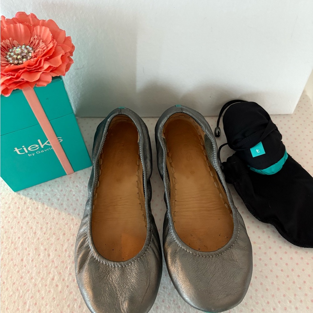 Tieks Silver Ballet Flats for Women
